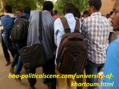 The University of Khartoum: students demonstrating to stop selling the university sight to investors.