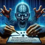 Tech Anxiety: Is It Dystopia, Utopia, or Just Reality? Explore psychological tension behind our digital age & truths, where emotion triggered by machine anxiety.