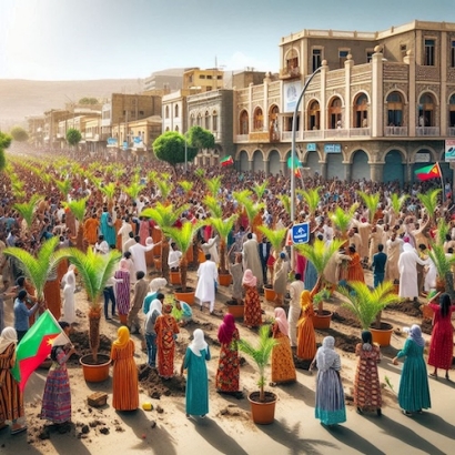 Archive of Truth in Exile Creates a Social Infrastructure: Illustrating the enthusiasm and national tempers of Eritreans, while responding to the idea and the plans to plant the Eritrean Martyr's Tree everywhere in the free country after independence. What the Eritreans have carries bypassed the state official system that has neglected generative idea like this and continued to neglect it in every Eritrean Martyrs' Day. It is now strong here on my network as a tribute to my people in Eritrea, to show them how they have helped in generating the global dynamics. Between them I never thought that I was stranger, but part of their social fabric.