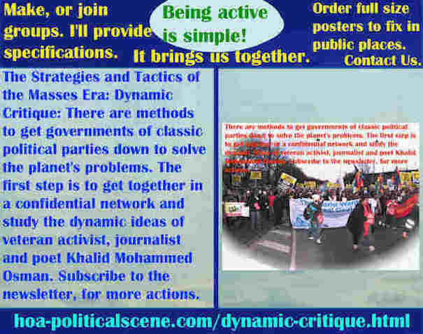 hoa-politicalscene.com/dynamic-critique.html - Strategies & Tactics of Masses Era: Dynamic Critique: Methods to get governments of classic political parties down to solve planet's problems.