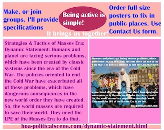 Dynamic Statement reveals serious matters that affect our lives daily & suggests the solution of complicated matters through basic process to shift all systems.