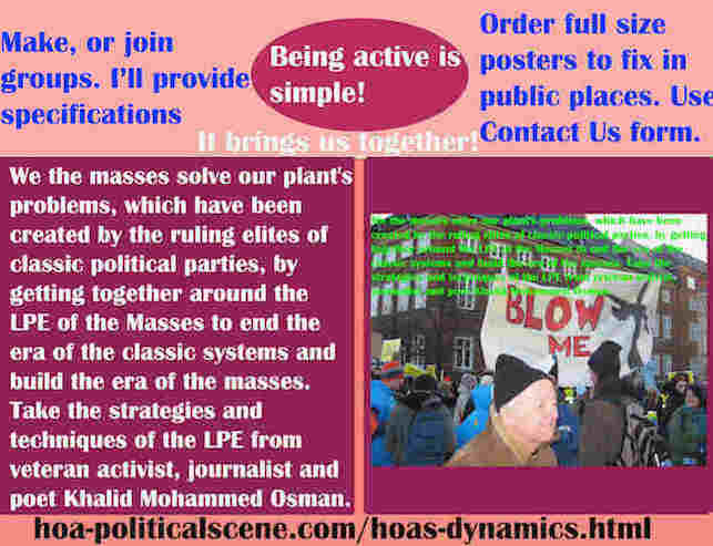 hoa-politicalscene.com/hoas-dynamics.html - Strategies & Tactics of HOA's Dynamics: We masses solve our plant's problems, which have been created by ruling elites of classic political parties, by LPE.