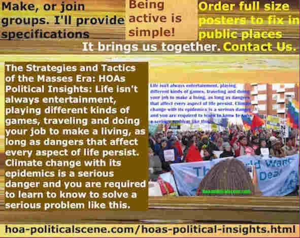 HOA's Political Insights... a dollar in the corona time is nothing, but your life is a valuable thing. How pandemic relates to climate change & economic downturn?