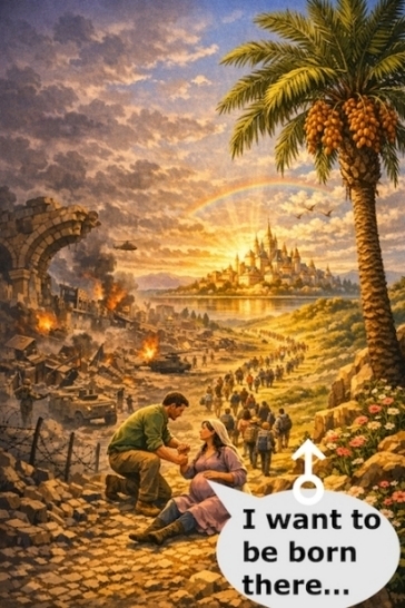 Exile Archive Power Denial and the Moral Architecture You Must Build: Illustrating a shared journey toward renewal… a shared journey toward a future of dignity... A man kneels beside his pregnant wife, helping her rise from the rubble. Her hand rests gently on her belly, which is round and radiant with life. Behind them, the ruins of power denial crumble... broken stone, barbed wire, and the silence of failing systems. The sky is bruised with memory. But ahead, the path curves toward light. A dream city gleams on the horizon... golden rooftops, shimmering towers, banners lifted by wind. It is not just a city. It is a promise. A place where dignity is restored, where justice is not fabricated, where moral architecture is not forgotten. From the woman's belly, a speech bubble rises. Not from her mouth, but from within... from the child who has not yet been born. The child says: "I want to be born there…" The unborn voice carries longing, clarity, and choice. The child already refuses silence. Already chooses witness. Already dreams of a world built on ethical renewal and collective action. They rise togethe... not just as a couple, but as a beginning. They aim to walk with the others who already start their journey toward the city they will help build. Toward the architecture of hope. Toward the future that begins with birth and memory.
