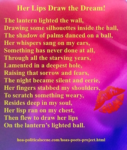 "Her Lips Draw the Dream" a piece of poem on Hollywood cinema star Charlize Theron's lips by poet Khalid Mohammed Osman. You'll also know how to write verses.