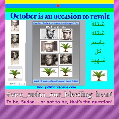 hoa political scene Sudanese-martyrs plans - to plant the #Sudanese_Martyrs_Tree in October every year, the #dynamic_idea of the #Sudanese_journalist #Khalid_Mohammed_Osman.