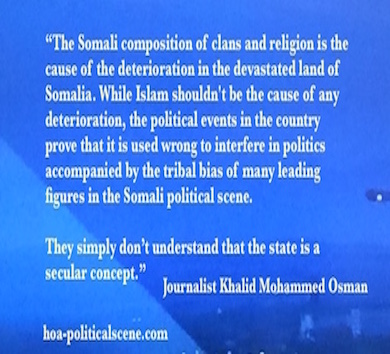 hoa-politicalscene.com/hoas-literary-scripture.html - HOAs Literary Scripture: "The Somali Composition of Clans and Religion", by journalist Khalid Mohammed Osman on beautiful design.