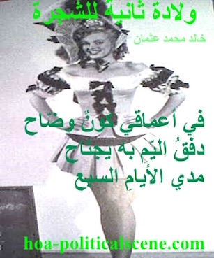 hoa-politicalscene.com - HOAs Photo Gallery: Couplet of poetry from "Second Birth of the Tree", by poet and journalist Khalid Mohammed Osman designed on one of Marilyn Monroe's pictures.
