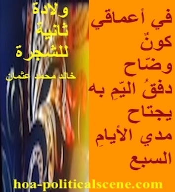 hoa-politicalscene.com - HOAs Picture Gallery: Couplet of poetry from "Second Birth of the Tree", by poet and journalist Khalid Mohammed Osman on masked beautiful picture.