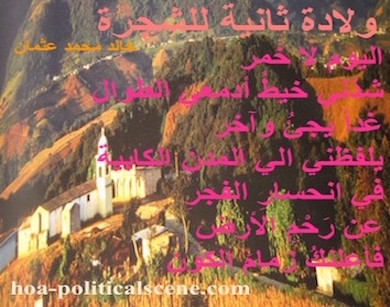 hoa-politicalscene.com - HOAs Picture Gallery: Couplet of poetry from "Second Birth of the Tree", by poet and journalist Khalid Mohammed Osman on a picture from Veracruz, Mexico Highland.