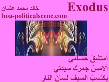 hoa-politicalscene.com - HOAs Poetic Pictures: Couplet of poetry from "Exodus", by poet and journalist Khalid Mohammed Osman framed in bubblegum.