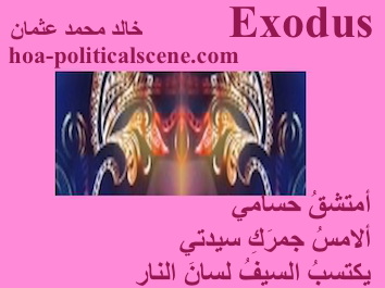 hoa-politicalscene.com - HOAs Poetic Pictures: Couplet of poetry from "Exodus", by poet and journalist Khalid Mohammed Osman framed in carnation.