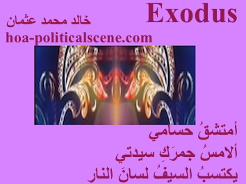 hoa-politicalscene.com - HOAs Poetic Pictures: Couplet of poetry from "Exodus", by poet and journalist Khalid Mohammed Osman framed in lavender.