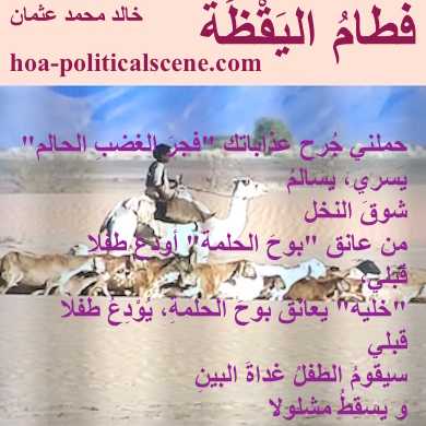 hoa-politicalscene.com - HOAs Sacred Poetry: from "Weaning of Vigilance", by poet & journalist Khalid Mohammed Osman on eastern Sudan nomadic life, with the Beja at the centre of it.
