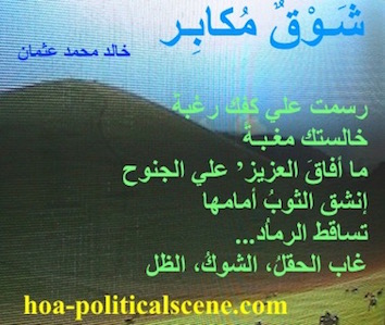 hoa-politicalscene.com - HOAs Sacred Scripture: from "Arrogant Yearning", by poet & journalist Khalid Mohammed Osman on the safari in Tanzania.