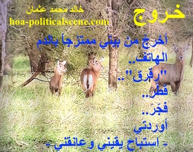 hoa-politicalscene.com - HOAs Sacred Scripture: from "Exodus", by poet & journalist Khalid Mohammed Osman on deers and other mammal species in the Dinder and Rahad garden, Sudan.