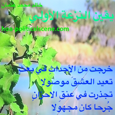 hoa-politicalscene.com - HOAs Verse: from "Certainty of First Tendency", by poet & journalist Khalid Mohammed Osman on the Dinder and Rahad forest, Sudan.