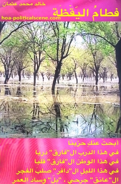 hoa-politicalscene.com - HOAs Verse: from "Weaning of Vigilance", by poet & journalist Khalid Mohammed Osman on trees reflecting in the waters of Dinder and Rahad rivers in Suan.