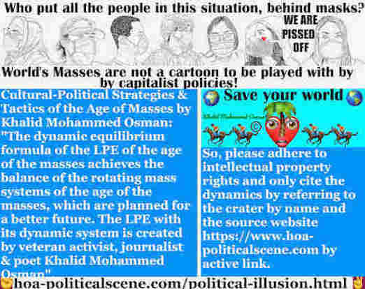 Political Illusion of Mass Media: The dynamic equilibrium formula of the LPE of the Age of the Masses achieves balancing & rotating mass systems.