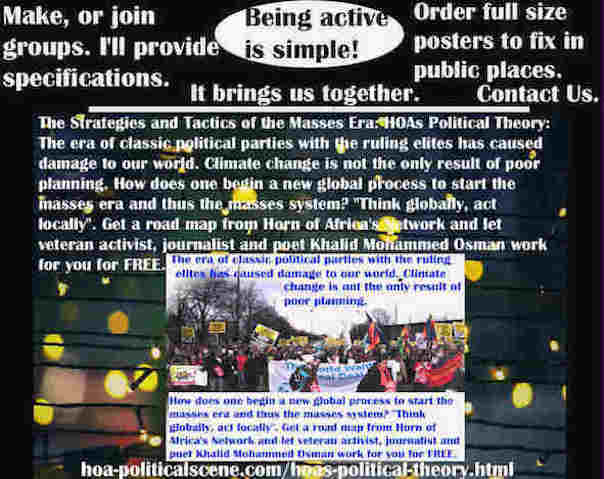 hoa-politicalscene.com/political-theory-posters.html - Political Theory Posters: Classic political parties' ruling elites caused damage to our world. Climate change isn't only result of poor planning.