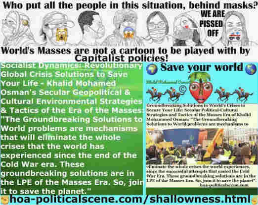 hoa-politicalscene.com/shallownessk.html: Political Shallowness: Groundbreaking Solutions to World problems are mechanisms to solve the crises happening in the world since the end of the Cold War era.