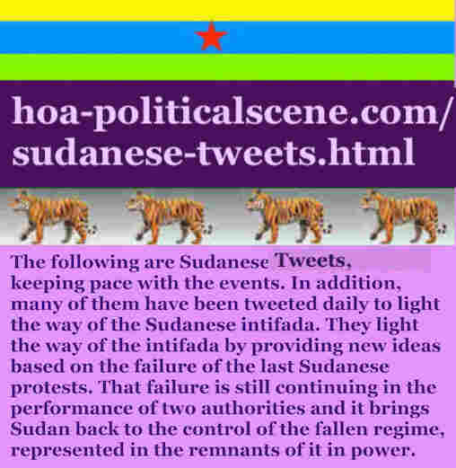 Sudanese Tweets to keep the home fire of revolution burning and educate the masses how to setup the civil, modern, secular and united state right.