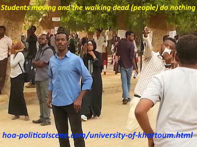 The University of Khartoum students moving and no one from the people supports them.