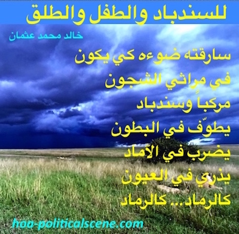 hoa-politicalscene.com/arabic-hoas-poems.html - Arabic HOAs Poems: from "For Sinbad, a Child & Parturition" by poet & journalist Khalid Mohamed Osman on Massai Mara National Reserve.