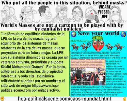 hoa-politicalscene.com/caos-mundial.html - Caos Mundial - Spanish: La fórmula de equilibrio dinámico de la LPE de la era de las masas logra el equilibrio de los sistemas de masas rotatorias de la ...