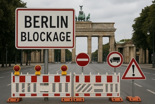 The Cold War Era: A Battle of Ideologies and Influence: Cold War symbolic representations - Berlin Blockade.