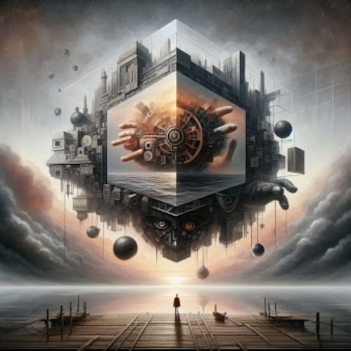 Conventional Narratives Are Always Wrong: A surreal visual illustrating a dreamlike disruption of familiar narratives where reality bends and meaning shifts.