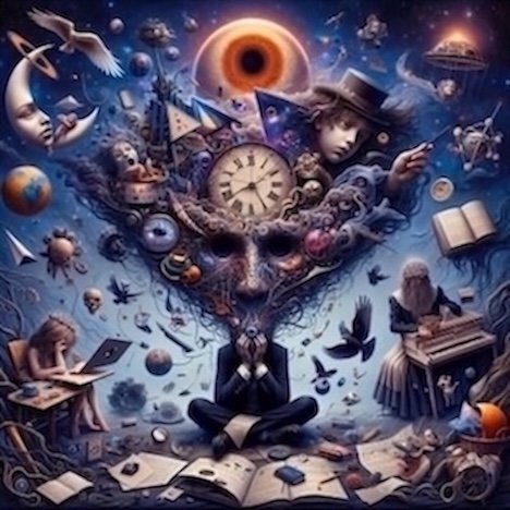 Conventional Narratives Are Always Wrong: A surreal visual reflecting a a historical event in time disrupting familiar understanding of everything in life including individual challenges to these dominant narratives.