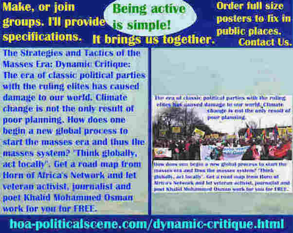 hoa-politicalscene.com/dynamic-critique.html - Strategies & Tactics of Masses Era: Dynamic Critique: Classic political parties' ruling elites damage world. Climate change only results of bad planning.