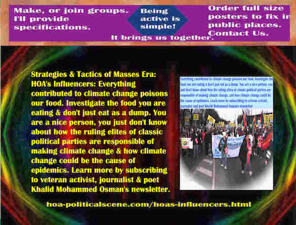 hoa-politicalscene.com/hoas-influencers.html - Strategies & Tactics of Masses Era: HOA's Influencers: Everything contributed to climate change poisons our food. Check food you are eating.