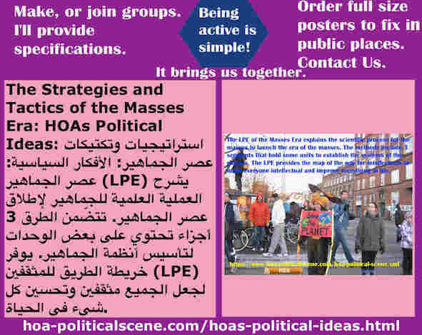 hoa-politicalscene.com/hoas-political-ideas.html - Strategies & Tactics of Masses Era: HOAs Political Ideas: Masses Era LPE 3 segments has systematical units to establish the systems of the masses.