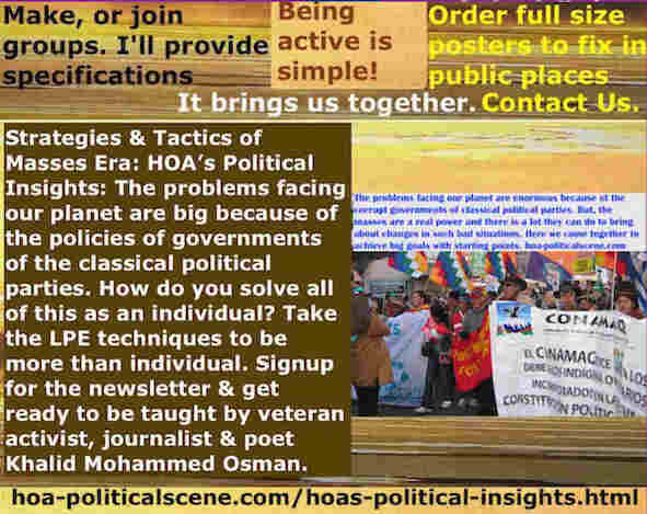 hoa-politicalscene.com/hoas-political-insights.html - Strategies & Tactics of Masses Era: HOA's Political Insights: The problems facing our planet are big because of policies of classic governments.