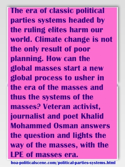 hoa-politicalscene.com/political-parties-systems.html - Political Parties Systems: Classic political parties' systems harm our world. Climate change isn't the only result of poor planning.