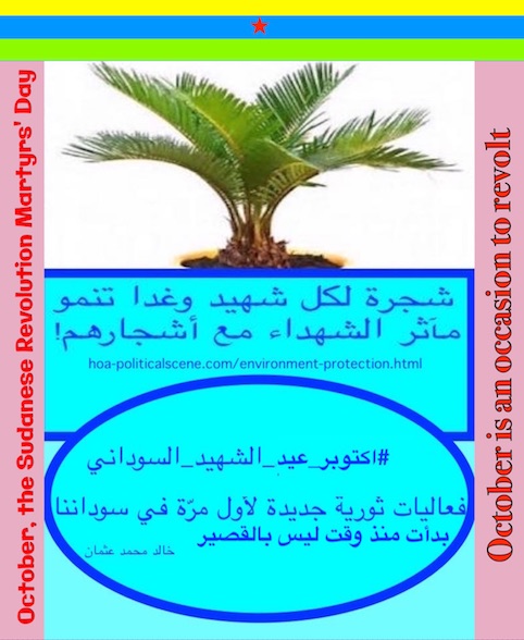 hoa political scene Sudanese-martyrs plans - to plant the #Sudanese_Martyrs_Tree in October every year, the #dynamic_idea of the #Sudanese_journalist #Khalid_Mohammed_Osman.