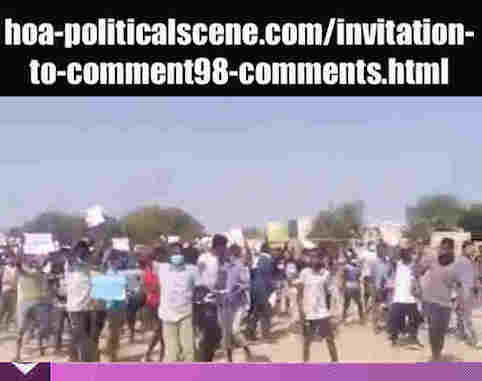 hoa-politicalscene.com/invitation-to-comment98-comments.html: Invitation to Comment 98 Comments: Sudanese prisoners of conscience in context of December 2018-January 2019 protests! المعتقلون السياسيون السودانيون في إطار إحتجاجات ديسمبر ٢٠١٨م - يناير ٢٠١٩م. 