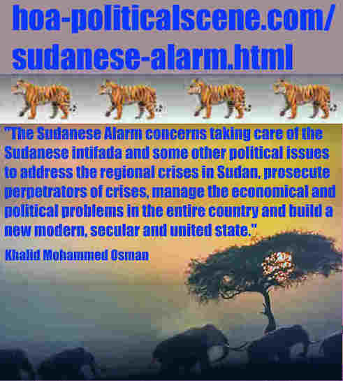 Sudanese Alarm to take care of the revolution, address the crises in Sudan, prosecute perpetrators of crises and build a modern secular and united state.