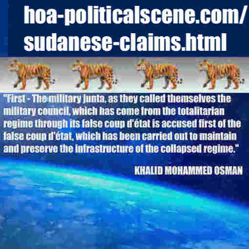 hoa-politicalscene.com/sudanese-claims.html: Sudanese Claims: دعوى سودانية. Khalid Mohammed Osman's political quotes in English 2. أقوال سياسية لخالد محمد عثمان.