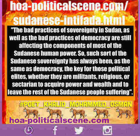 The Sudanese INTIFADA conquers the national makers of crises, whether they wear military uniforms, or Islamic gukftans. New Sudan will rise bright & beautiful.