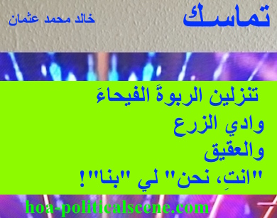 hoa-politicalscene.com - HOAs Design Gallery: Couplet of political poetry from "Consistency", by poet and journalist Khalid Mohammed Osman on beautifully designed and animated image.