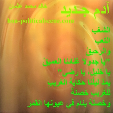 hoa-politicalscene.com - HOAs Design Gallery: Couplet of political poetry from "New Adam", by poet and journalist Khalid Mohammed Osman on picture of custard on the fire. Both are made by the poet.