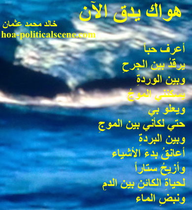 hoa-politicalscene.com - HOAs Literary Works: Couplet of poetry from "Your Love is Beating Now", by poet and journalist Khalid Mohammed Osman on waves.
