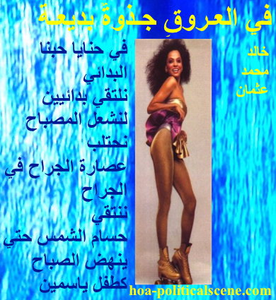 hoa-politicalscene.com - HOAs Literature: Couplet of poetry from "Exquisite Flame in the Veins", by poet and journalist Khalid Mohammed Osman on Diana Ross on beautiful animated image.