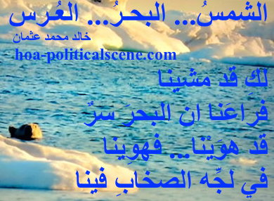 hoa-politicalscene.com - HOAs Literature: Couplet of poetry from "The Sun, the Sea, the Wedding", by poet and journalist Khalid Mohammed Osman on the sea of ice melting.