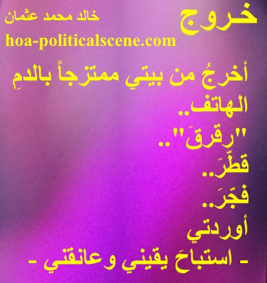 hoa-politicalscene.com - HOAs Lyrics: from "Exodus" by poet & journalist Khalid Mohammed Osman on an image shaping a back of a woman in pink dress naked at the top.