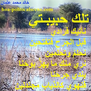hoa-politicalscene.com - HOAs Lyrics: from "That's My Love", by poet & journalist Khalid Mohammed Osman on the Dinder and Rahad rivers running through the beautiful garden in Sudan.