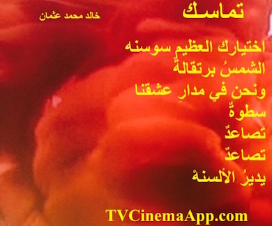 hoa-politicalscene.com - HOAs Photo Gallery: Couplet of political poetry from "Consistency", by poet and journalist Khalid Mohammed Osman designed on beautiful orange colors.